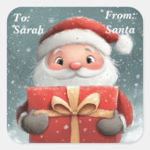 Santa Cadeau voor kinderen Vierkante Sticker (Voorkant)