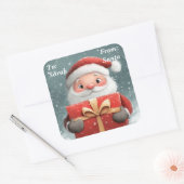Santa Cadeau voor kinderen Vierkante Sticker (Envelop)