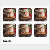 Santa Cadeau voor kinderen Vierkante Sticker (Vel)