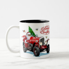 Santa car Mug Tweekleurige Koffiemok