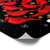 Santa Cardinal Bird Christmas Tree Christmas Light Poster (Hoek)