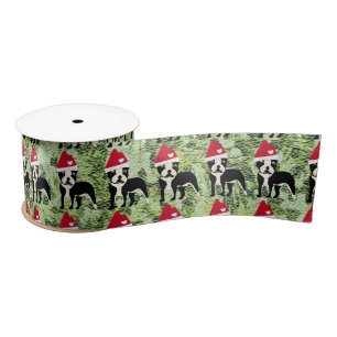 Santa Cartoon Boston Terrier Lint