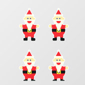 Santa Cartoon Fun Cute Kerstfeestdag Raamsticker (Vel)