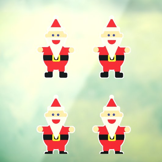 Santa Cartoon Fun Cute Kerstfeestdag Raamsticker (Vel 3)