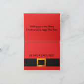 Santa Cartoon grappige kinder kerstgrap rood Feestdagen Kaart (Binnen)