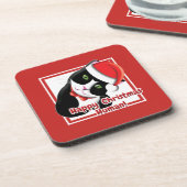 Santa Cat Bier Onderzetter (Linkerzijde)