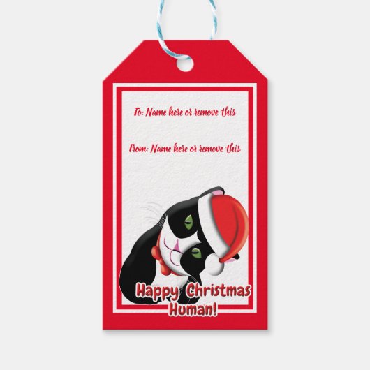 Santa Cat Cadeaulabel (Voorkant)