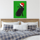 Santa Cat Canvas Afdruk (Insitu (Slaapkamer))