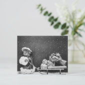 Santa Cat, een kerstkat Briefkaart (Staand voorkant)