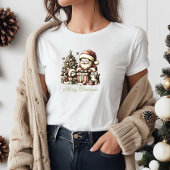 Santa Cat en zijn kleine helpers in stijl T-shirt
