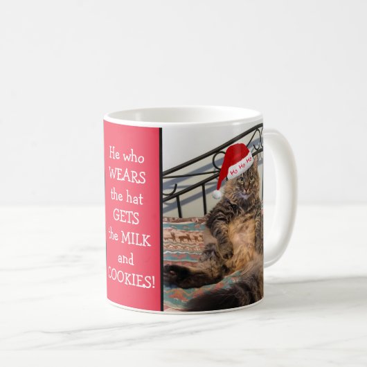 Santa Cat Gets Milk en Cookies kerstMok Koffiemok (Voorkant rechts)