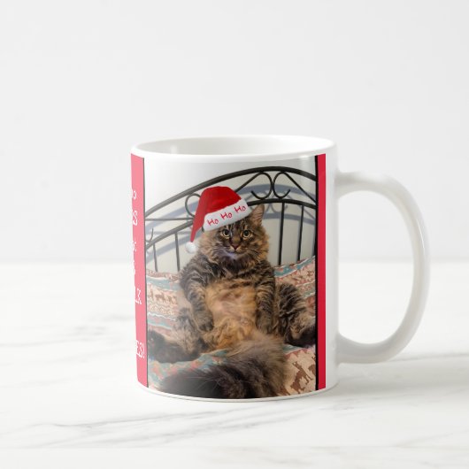 Santa Cat Gets Milk en Cookies kerstMok Koffiemok (Rechts)