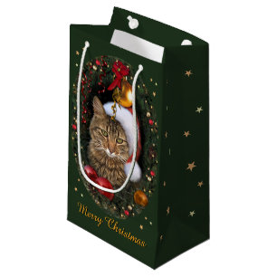 Santa Cat Gift Bag Klein Cadeauzakje