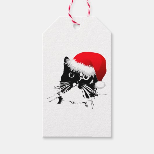 Santa Cat Gift Labels Cadeaulabel (Voorkant)