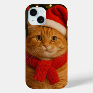 Santa Cat iPhone 15 Hoesje