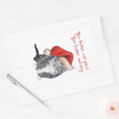 Santa Cat - Je kunt beter niet pout maken! Rechthoekige Sticker (Envelop)