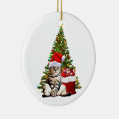 Santa Cat Keramisch Ornament (Rechts)