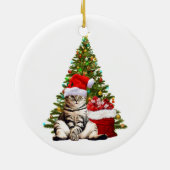 Santa Cat Keramisch Ornament (Achterkant)