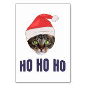 Santa Cat met kersthoed, Ho Ho Hoho Invitation Squ Kaart (Voorkant)