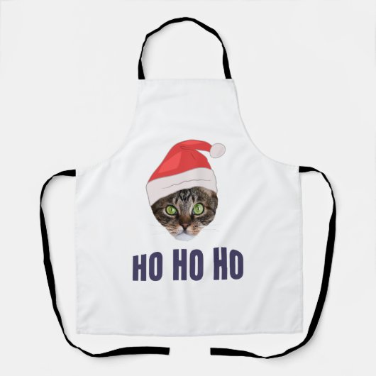 Santa Cat met kersthoed, Ho Ho Hoho Invitation Squ Schort (Voorkant)