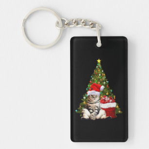 Santa Cat Sleutelhanger