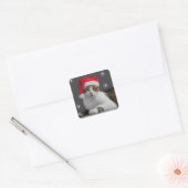 Santa Cat-Stickers Vierkante Sticker (Envelop)