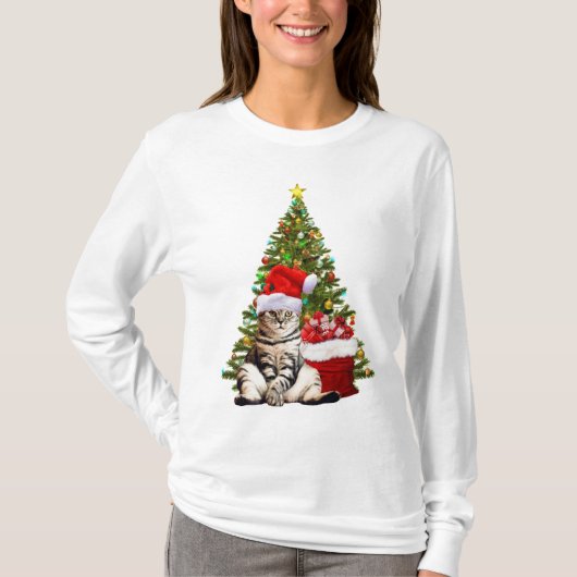 Santa Cat T-shirt (Voorkant)
