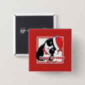 Santa Cat Vierkante Button 5,1 Cm (Voorkant /achterkant)