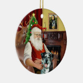 Santa - Catahoula Leopard Dog Keramisch Ornament (Rechts)