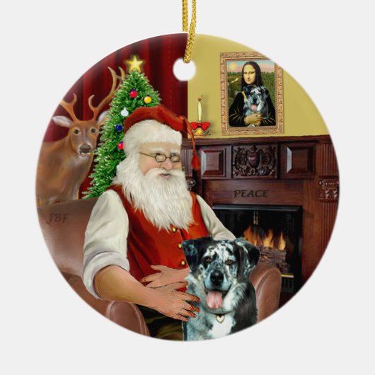 Santa - Catahoula Leopard Dog Keramisch Ornament (Voorkant)