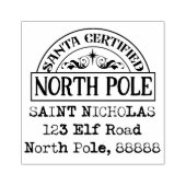 Santa Certified North Pole Adresstempel Rubberstempel (Afrduk)