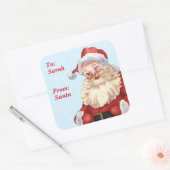 Santa Cft aan van Waterverf Vierkante Sticker (Envelop)