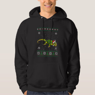 Santa Chameleon Lelijke trui Dieren Kerstmis Pijn Hoodie