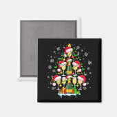 Santa Champagnes As Christmas Tree Matching Drinke Magneet (Voorkant / Achterkant)
