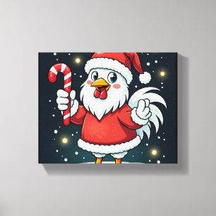 Santa Chicken Joy Canvas Afdruk