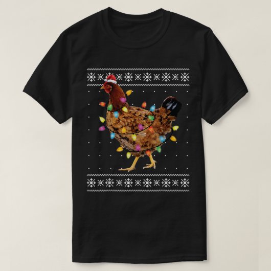 Santa Chicken Xmas Tree Funny Chicken Kerstmis Ug T-shirt (Design voorkant)