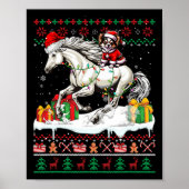 Santa Chihuahua Rijdende Paard Kersttrui Lov Poster (Voorkant)