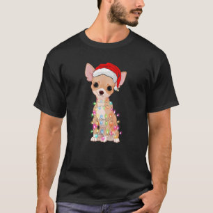 Santa Chihuahua Xmas lichten voor Chihuahua-honden T-shirt