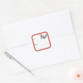 Santa Chinchilla  Vierkante Sticker (Envelop)