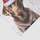 Santa Chocolate Lab Hond Kerstvakantie Tissuepapier (Detail)