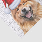 Santa Chow Dog Feestelijke Kerstvakantie Tissuepapier (Detail)