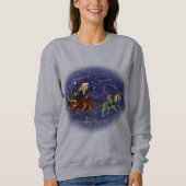 Santa Chris & Wilbur Sleigh Ride Women's Trui (Voorkant)