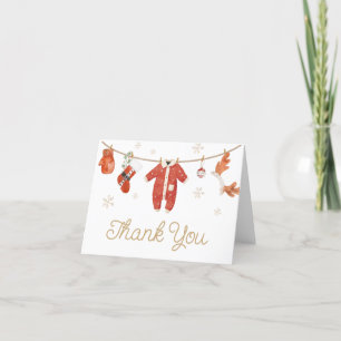 Santa Christmas-Baby shower Bedankkaart