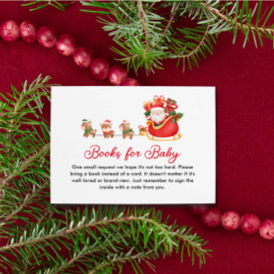 Santa Christmas Baby shower Boek Aanvraag Informatiekaartje