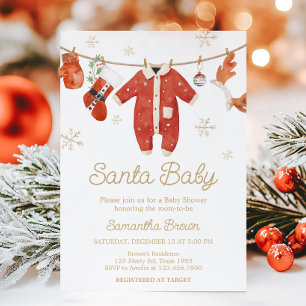 Santa Christmas-Baby shower Kaart
