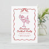 Santa Christmas cocktail party, fun modern Kaart (Staand voorkant)