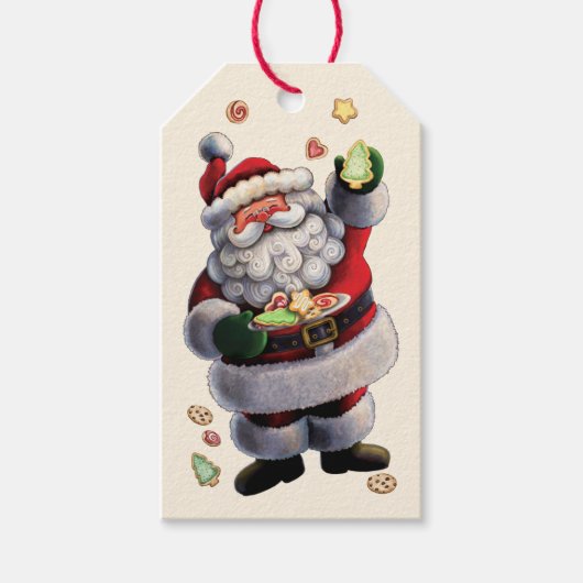 Santa Christmas Cookies Cadeau Label Cadeaulabel (Voorkant)
