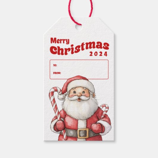 Santa Christmas Gift Label Cadeaulabel (Voorkant)