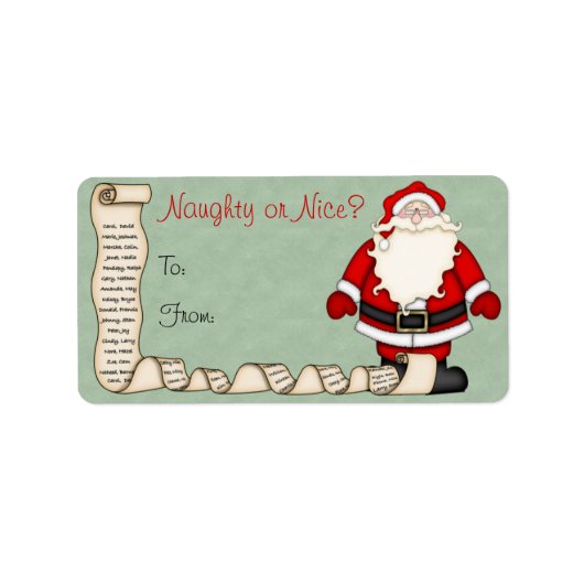 Santa Christmas Gift Label Labels (Voorkant)