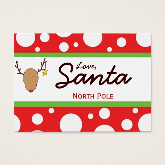 Santa Christmas Gift Label Visitekaartje (Voorkant)